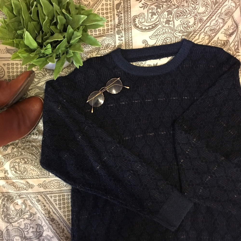 LF Vintage Navy Backless Pullover Sweater